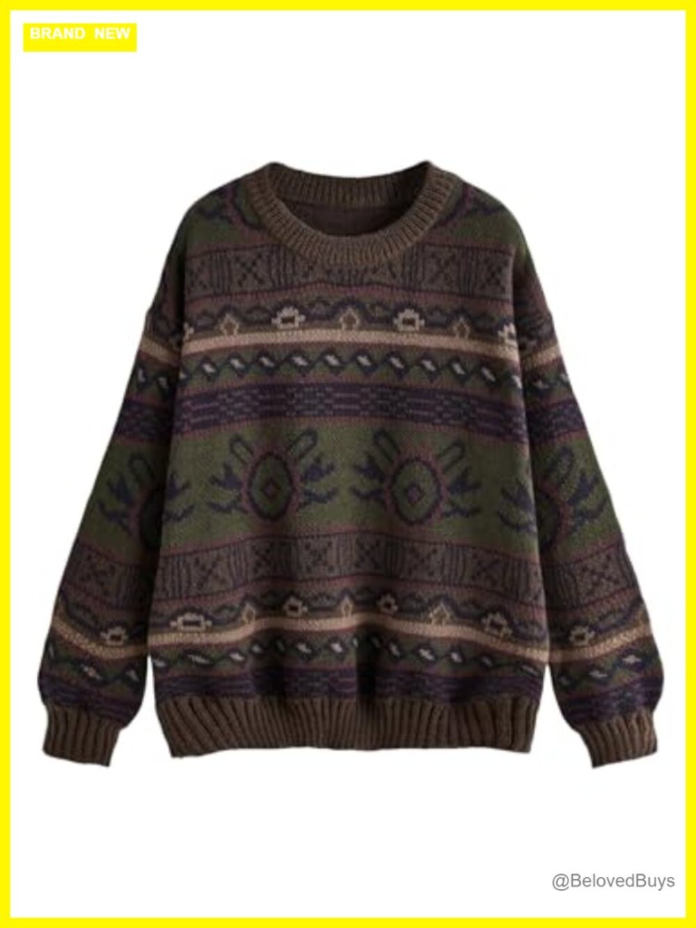 Plus Size Grunge Punk Print Long Sleeve Pullover Sweater Top